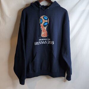 Official FIFA World Cup Russia 2018 Navy Blue Hoodie with Logo, Size XL